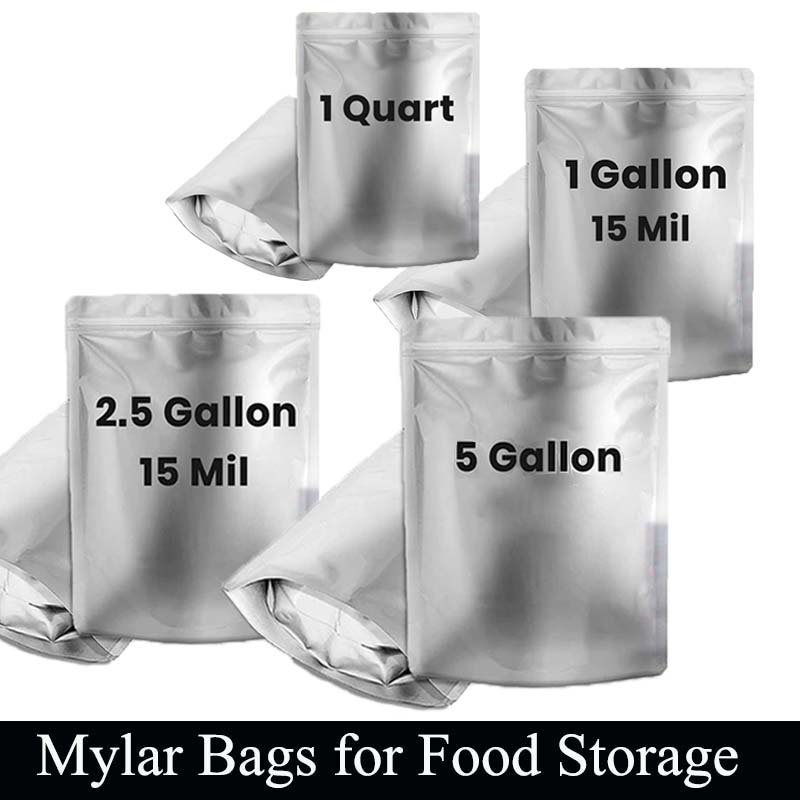 Food Storage For Long Term - 0.25/1/2.5/5 Gallon Mylar Bags for Food