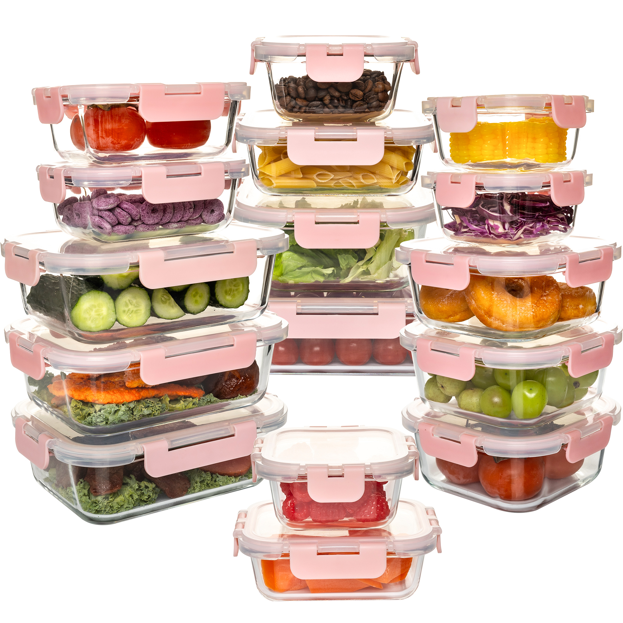 Food Storage And Preservation - 16-Piece Glass Food Storage Containers Set,