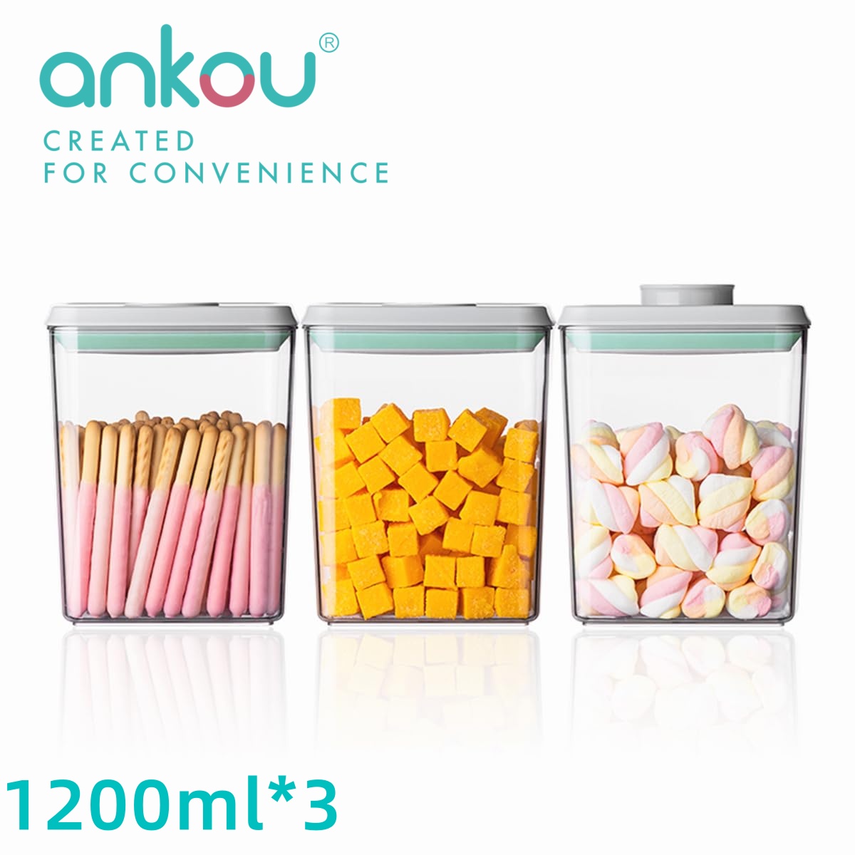 Food Storage And Preservation - Ankou 3Pcs 1.2L Pop Airtight Food