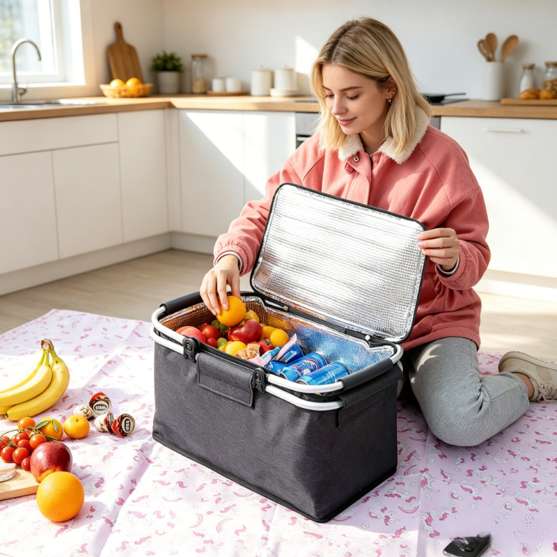 Food Storage And Preservation - Foldable Large Capacity Insulated Picnic Bag,