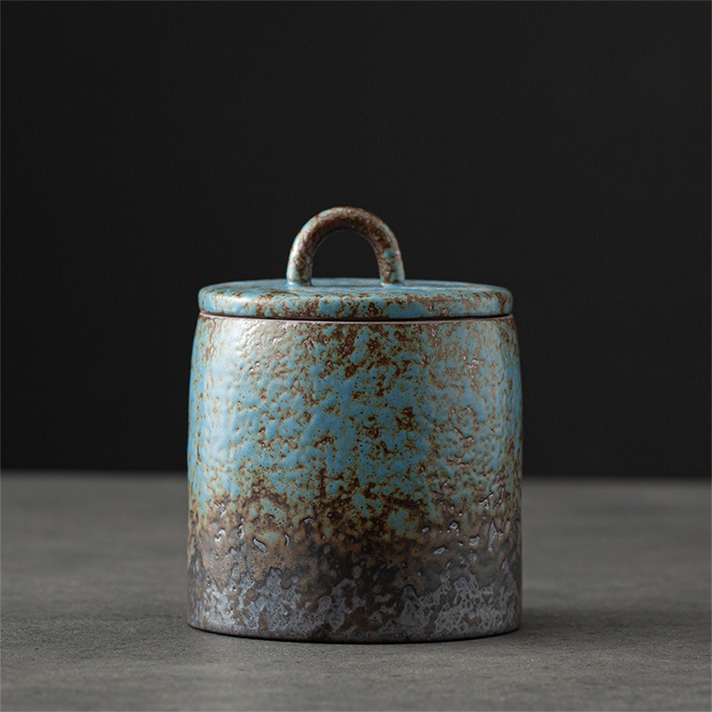 Food Storage Cabinet - Ceramic Tea Caddy Sealed Jar Small