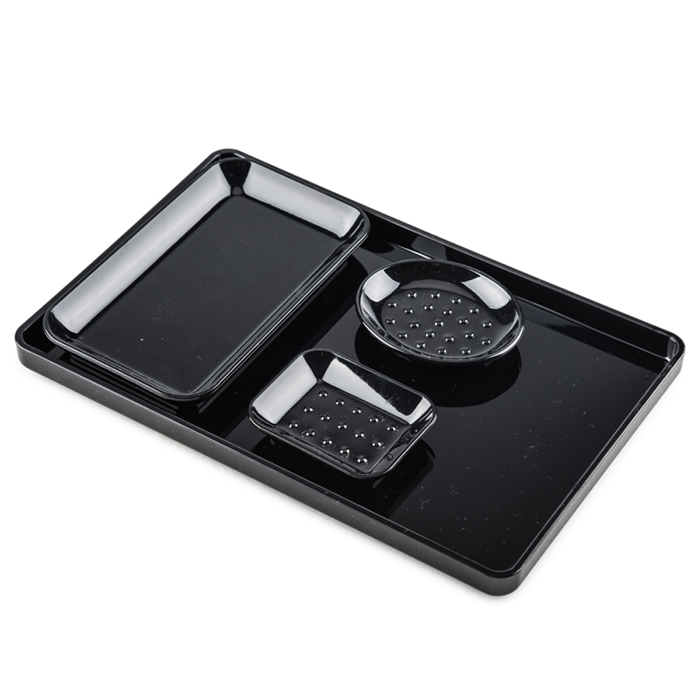 Food Storage Unit - Black Acrylic Storage Tray, Rectangle Plastic