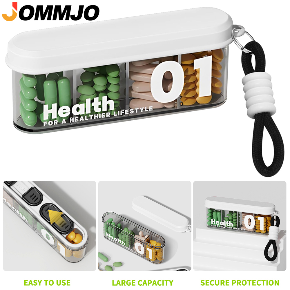 Food Storage Unit - 1PCS 4 Compartment Small Pill Box,