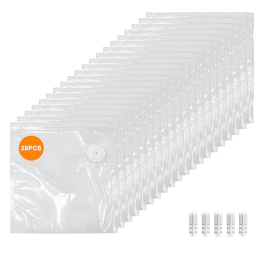 Food Storage Reusable Bags - Vacuum Zipper Bags 20Pcs 8.5 8.5in,BPA