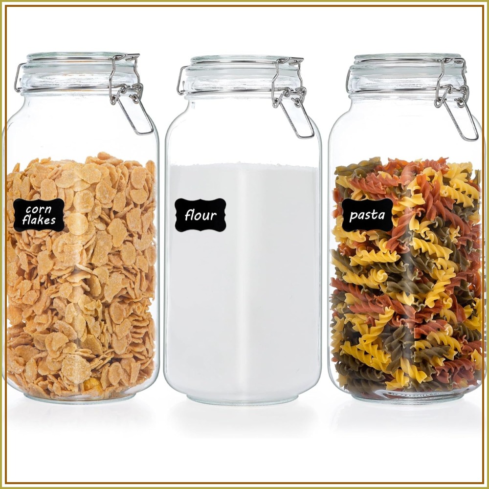 Airtight Cereal Jar - 78oz Glass Food Storage Jars with