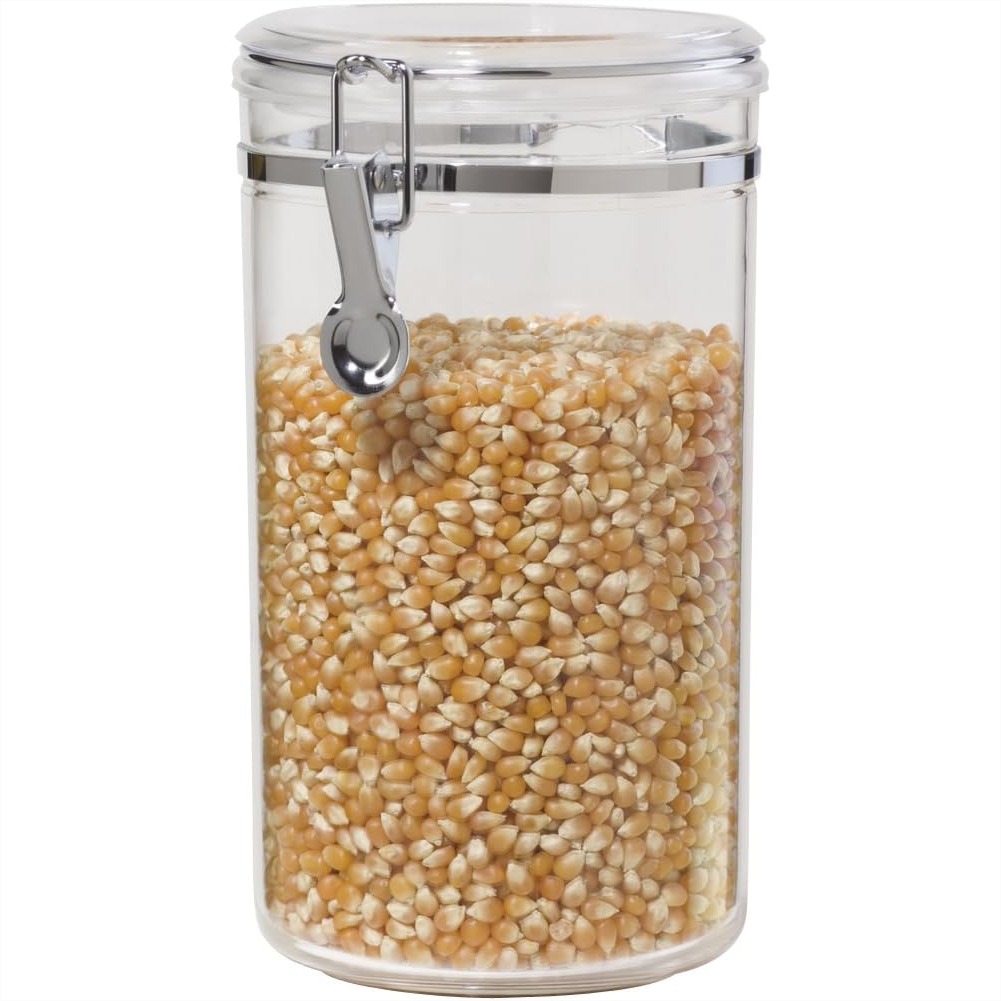 Food Storage For Pantry - Large Clear Canister with Airtight Clamp