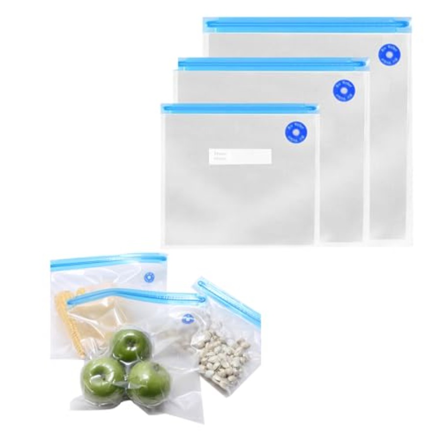 Food Storage Reusable Bags - Jipoma 20Pcs 12x13.4 Lnch Reusable Vacuum