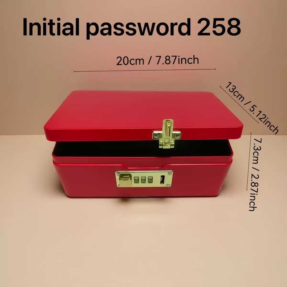 Food Storage With Lock - Red Password-Locked Storage Iron Box for