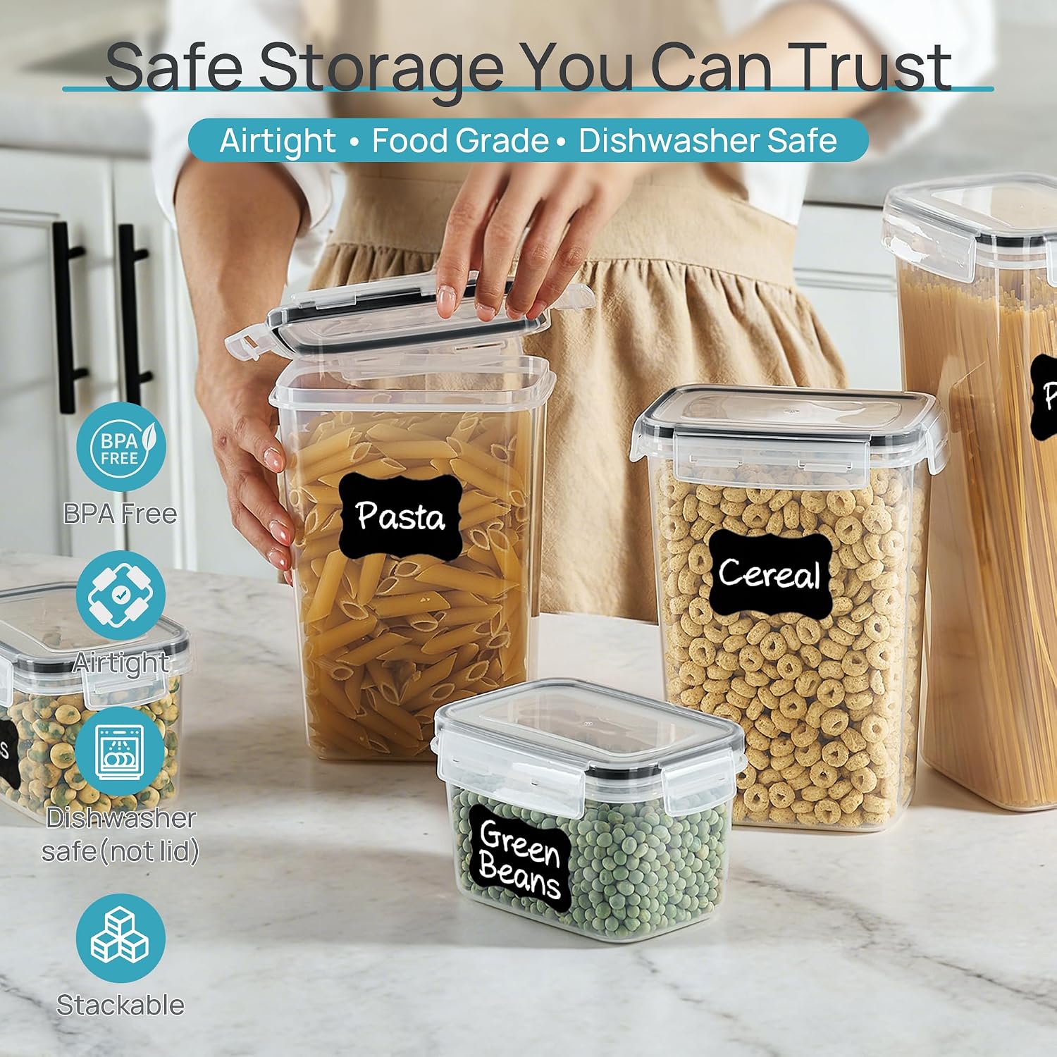 24 Pcs Airtight Food Storage C - Food Storage For Pantry recension och pris