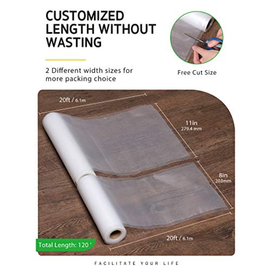Vacuum Sealer Bags, 6 Pack 3 R - Food Storage Reusable Bags recension och pris