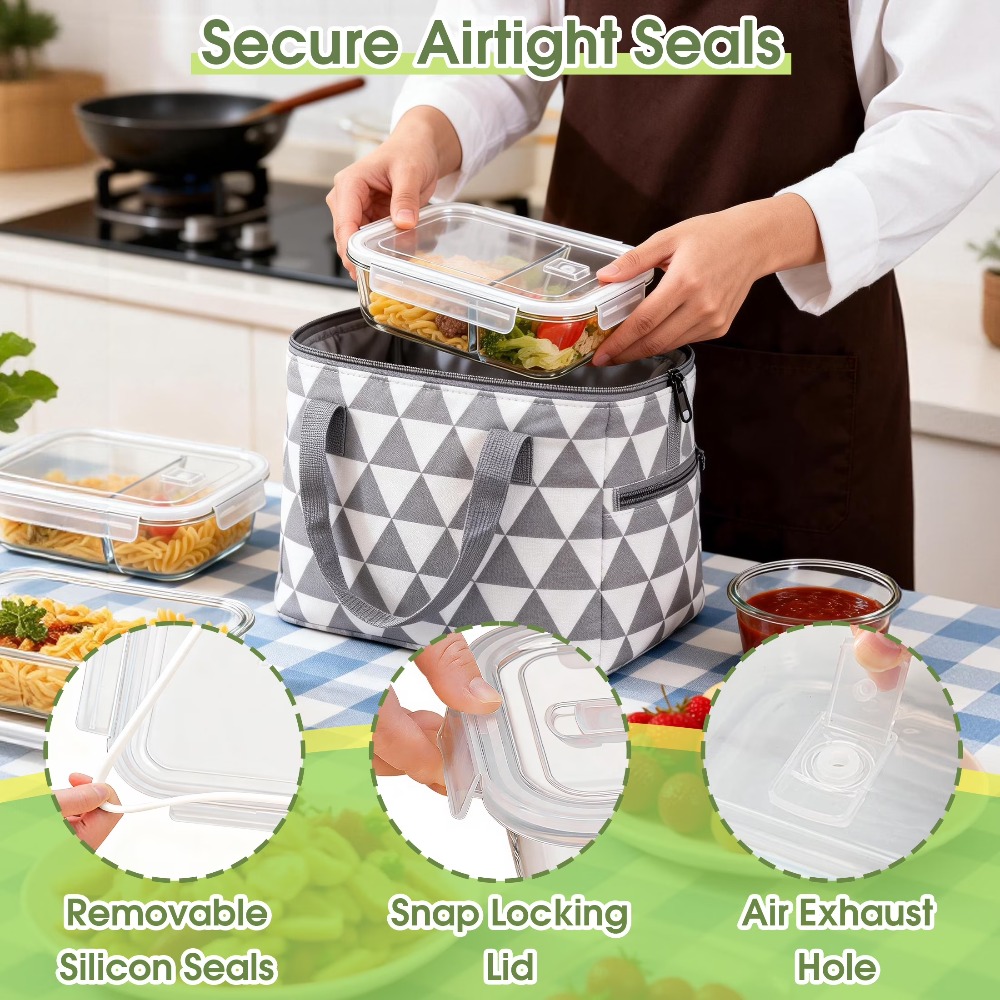 Glass Food Storage Containers  - Food Storage With Dividers recension och pris