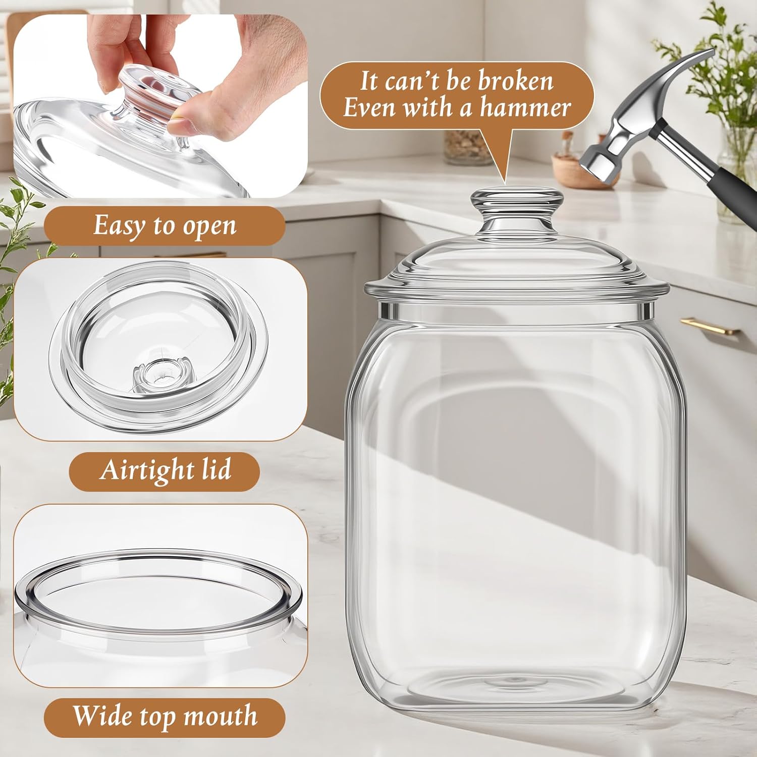 2 Pack Acrylic Cookie Candy Ja - Food Storage Jars Plastic recension och pris