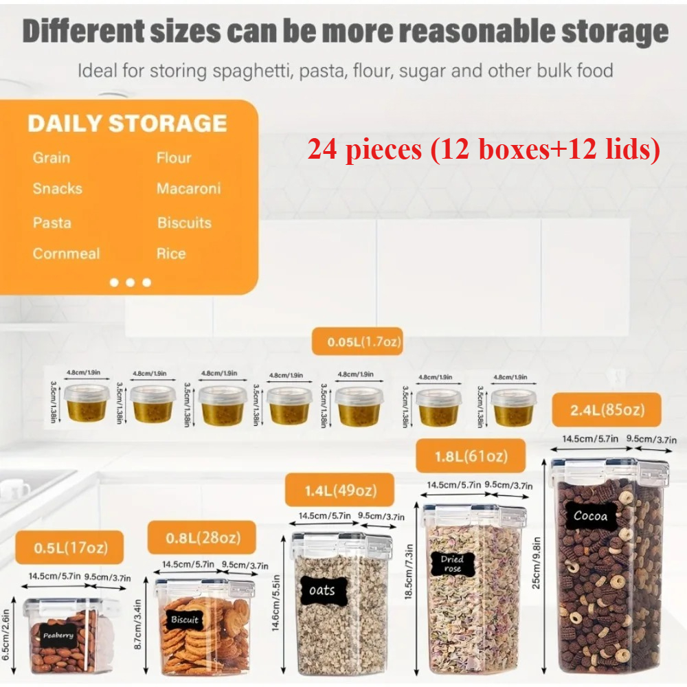 24Pcs Food Storage Containers  - Food Storage And Preservation recension och pris