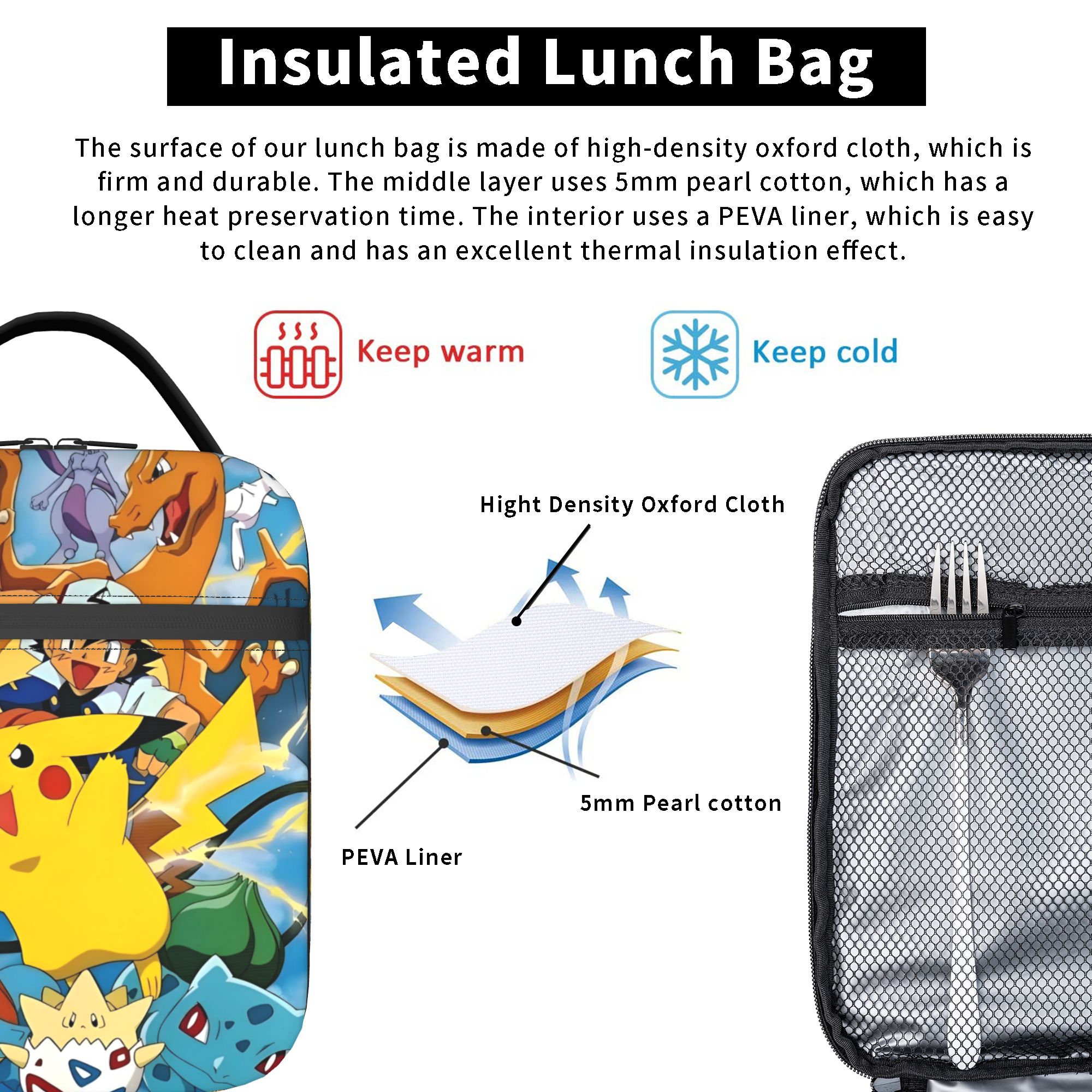 Cute Cartoon Manga Poke-Mon In - Food Storage Warmer recension och pris