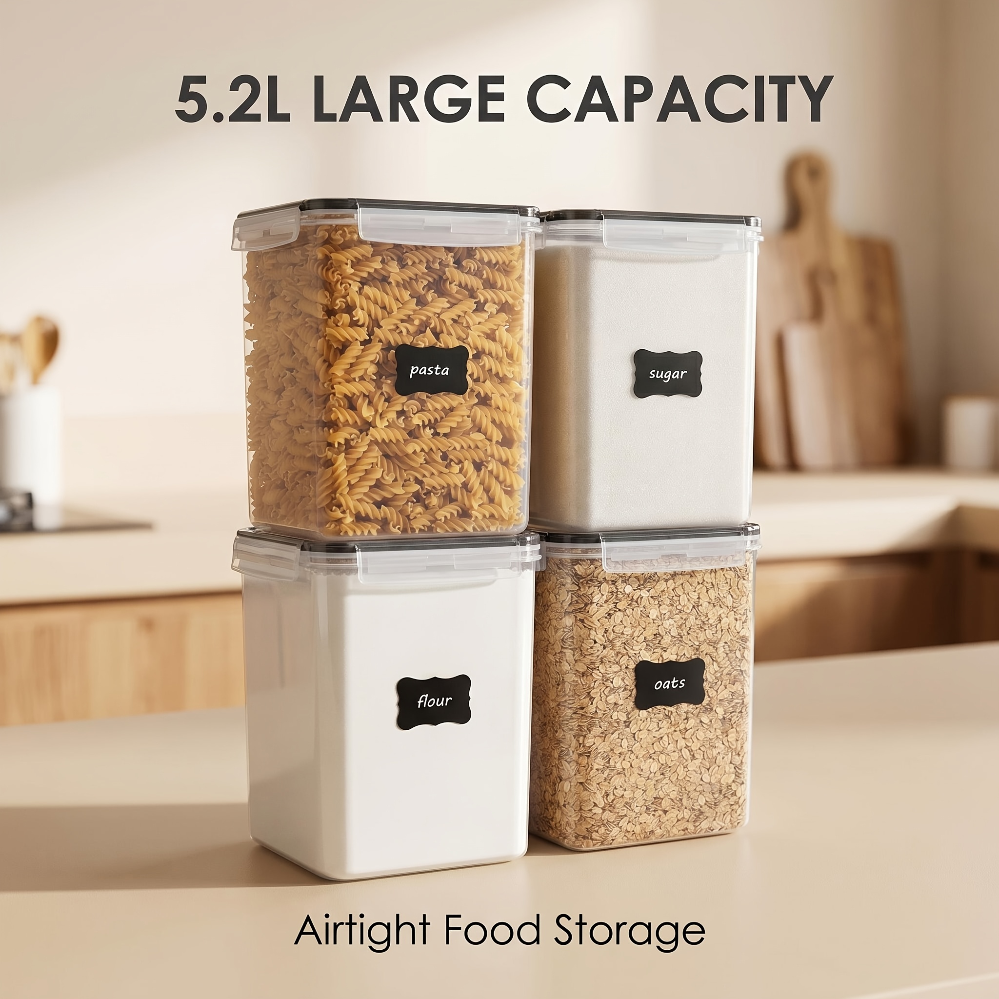 4pcs Black BPA Free Plastic La - Food Storage Unit recension och pris