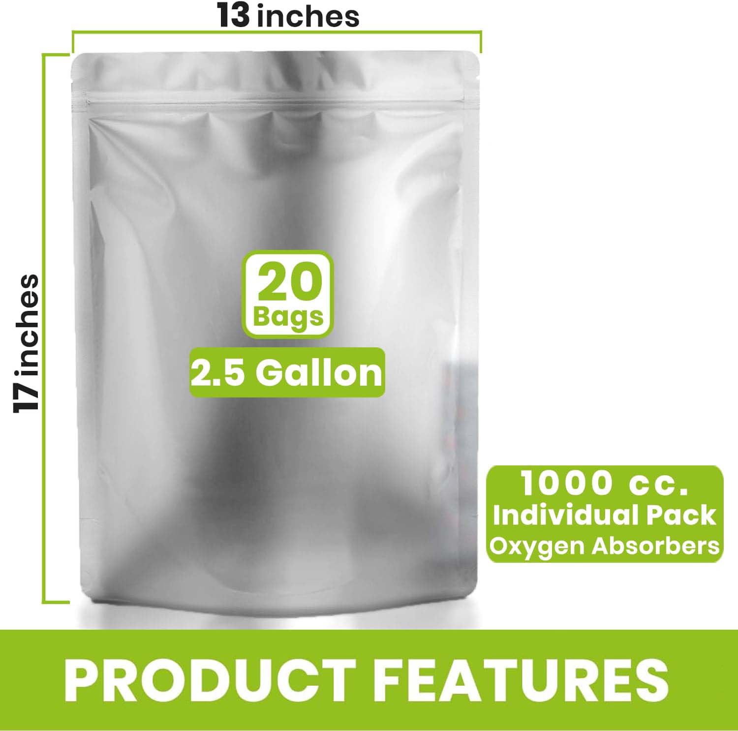 0.25/1/2.5/5 Gallon Mylar Bags - Food Storage For Long Term recension och pris