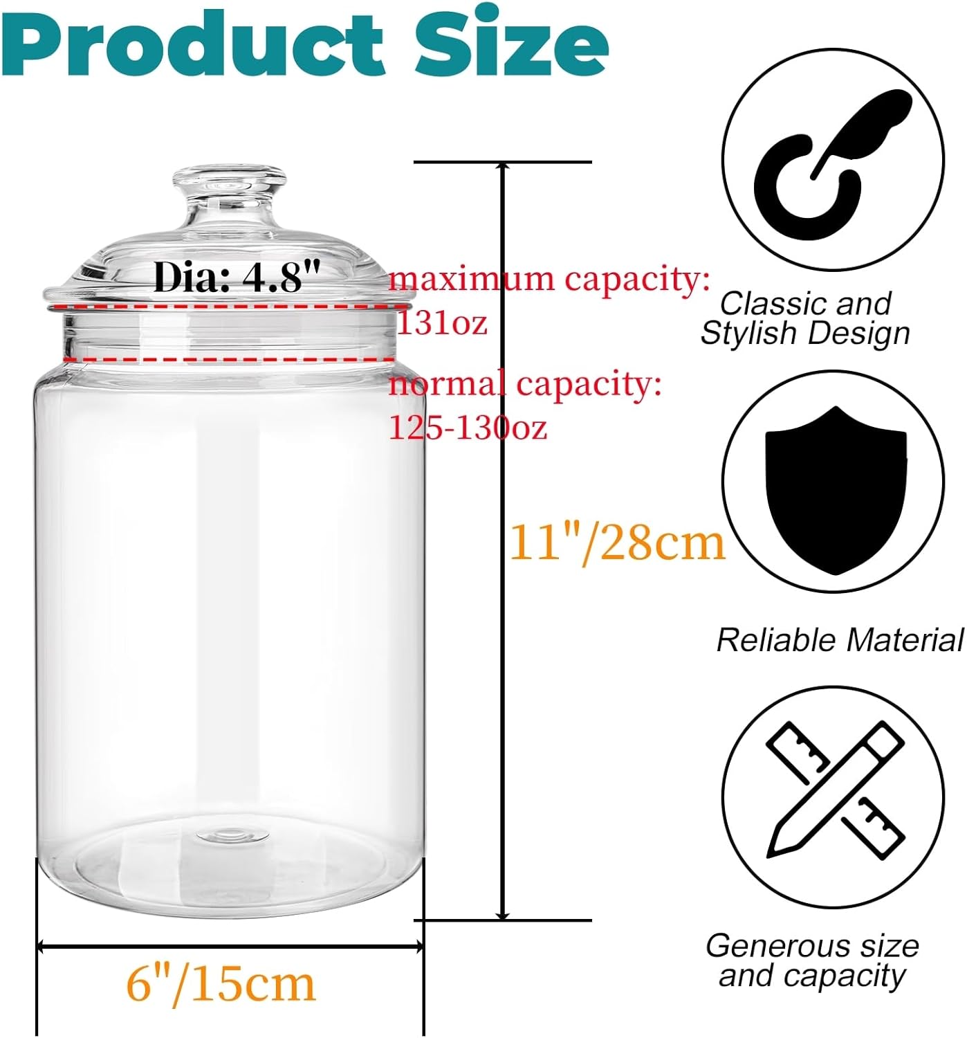2 Pack 130 oz Large Cookie Jar - Food Storage Canister recension och pris