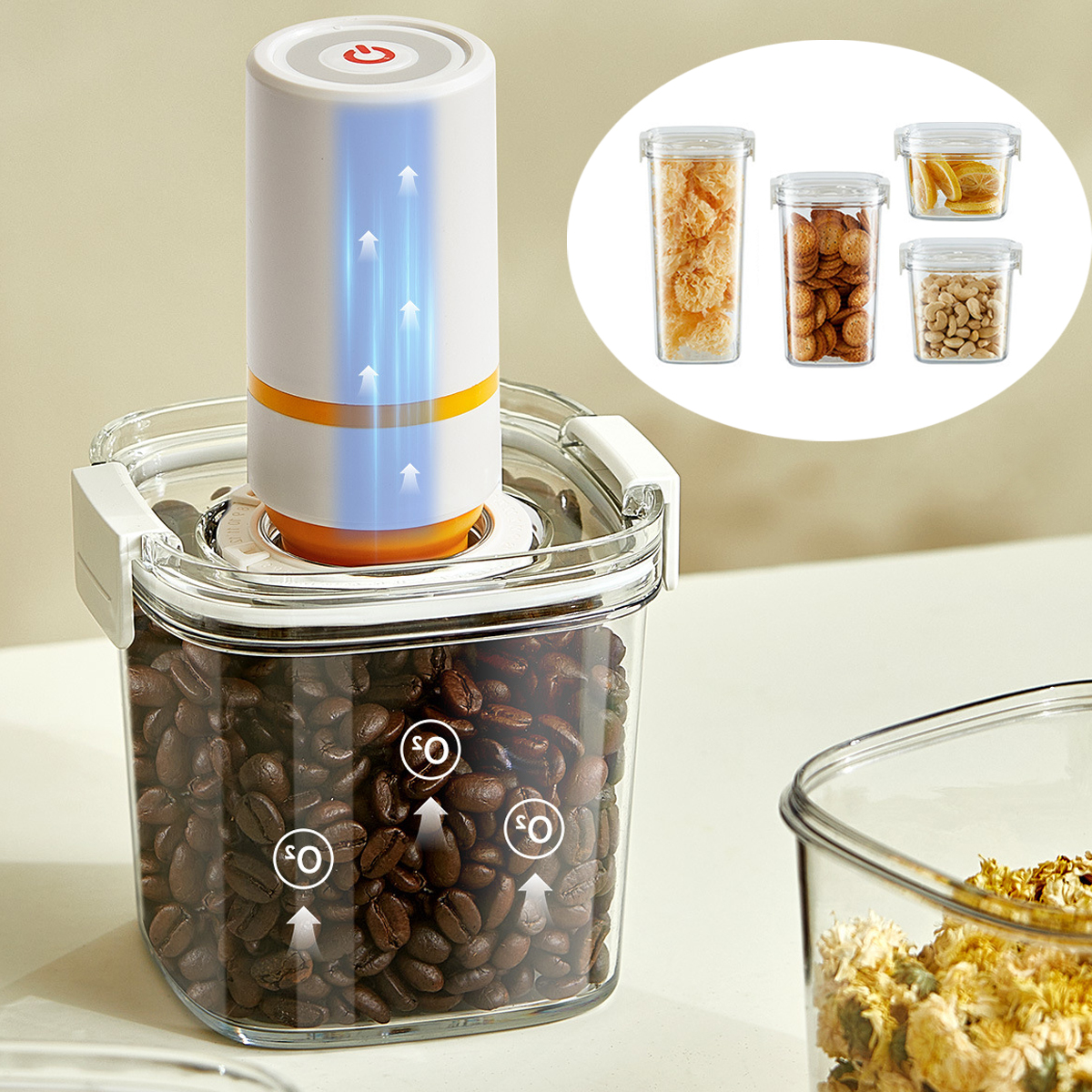 Vacuum Sealed Tank Coffee Bean - Airtight Cereal Jar recension och pris
