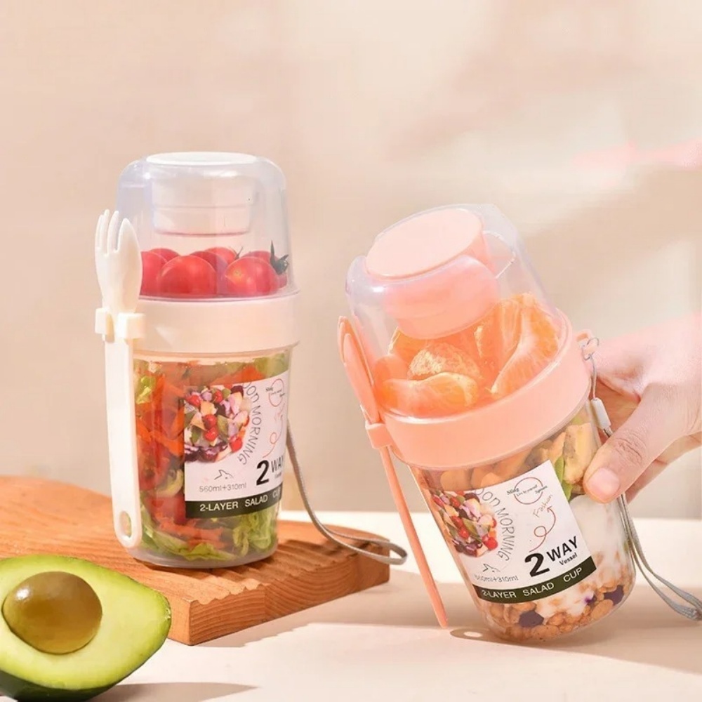 Portable Salad Cup Breakfast C - Food Storage Jars Plastic recension och pris