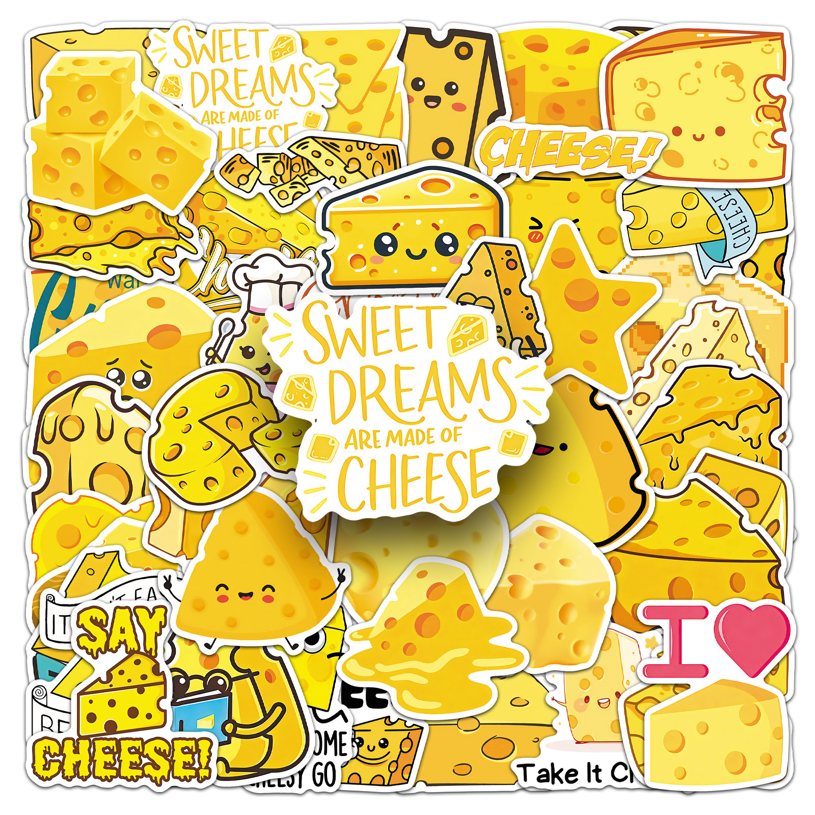 50 PCS Cartoon Cheese Food Doo - Food Storage In Cabinets recension och pris
