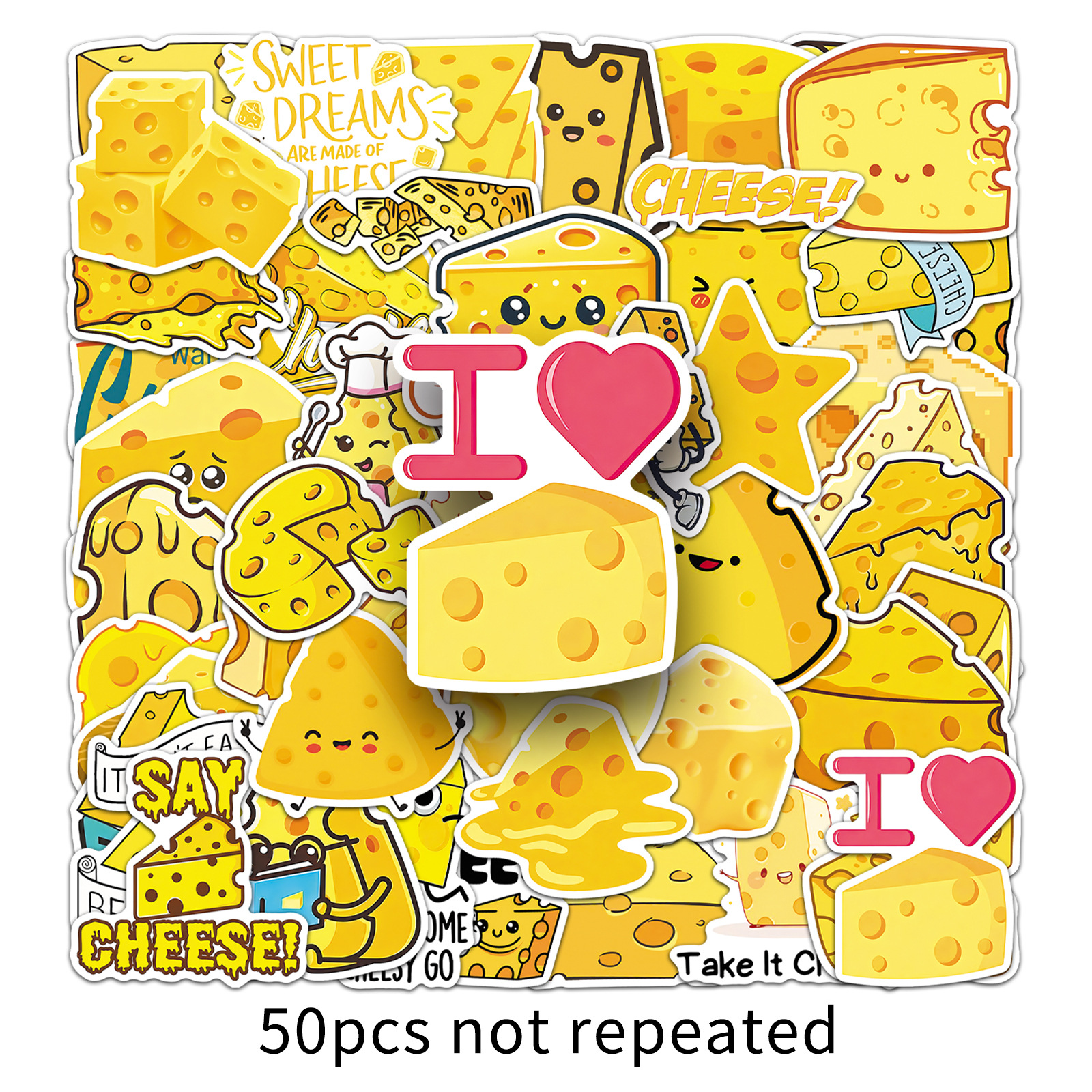 50 PCS Cartoon Cheese Food Doo - Food Storage In Cabinets recension och pris