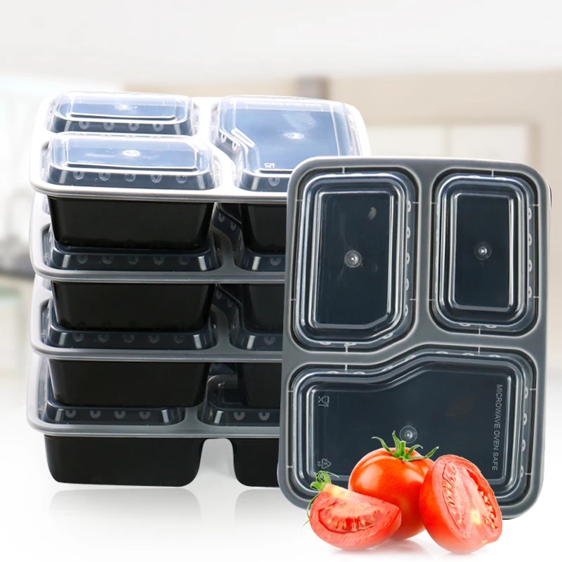 7 Pack 3 Compartment Meal Prep - Food Storage Jars Plastic recension och pris