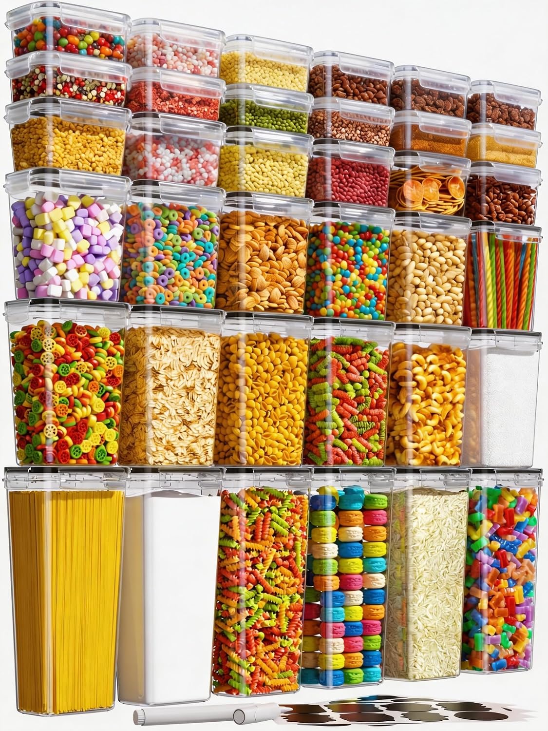 36 Pcs Airtight Food Storage C - Food Storage Plastic Containers With Lids recension och pris