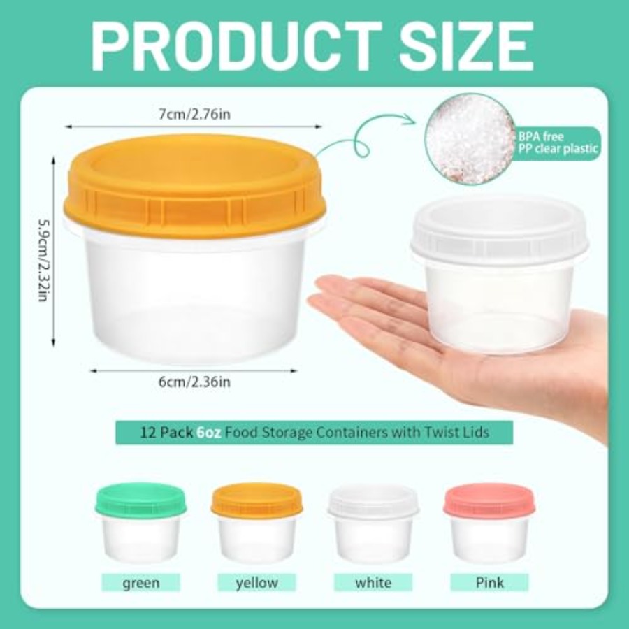 12 Pack Freezer Containers wit - Food Storage Plastic Containers With Lids recension och pris