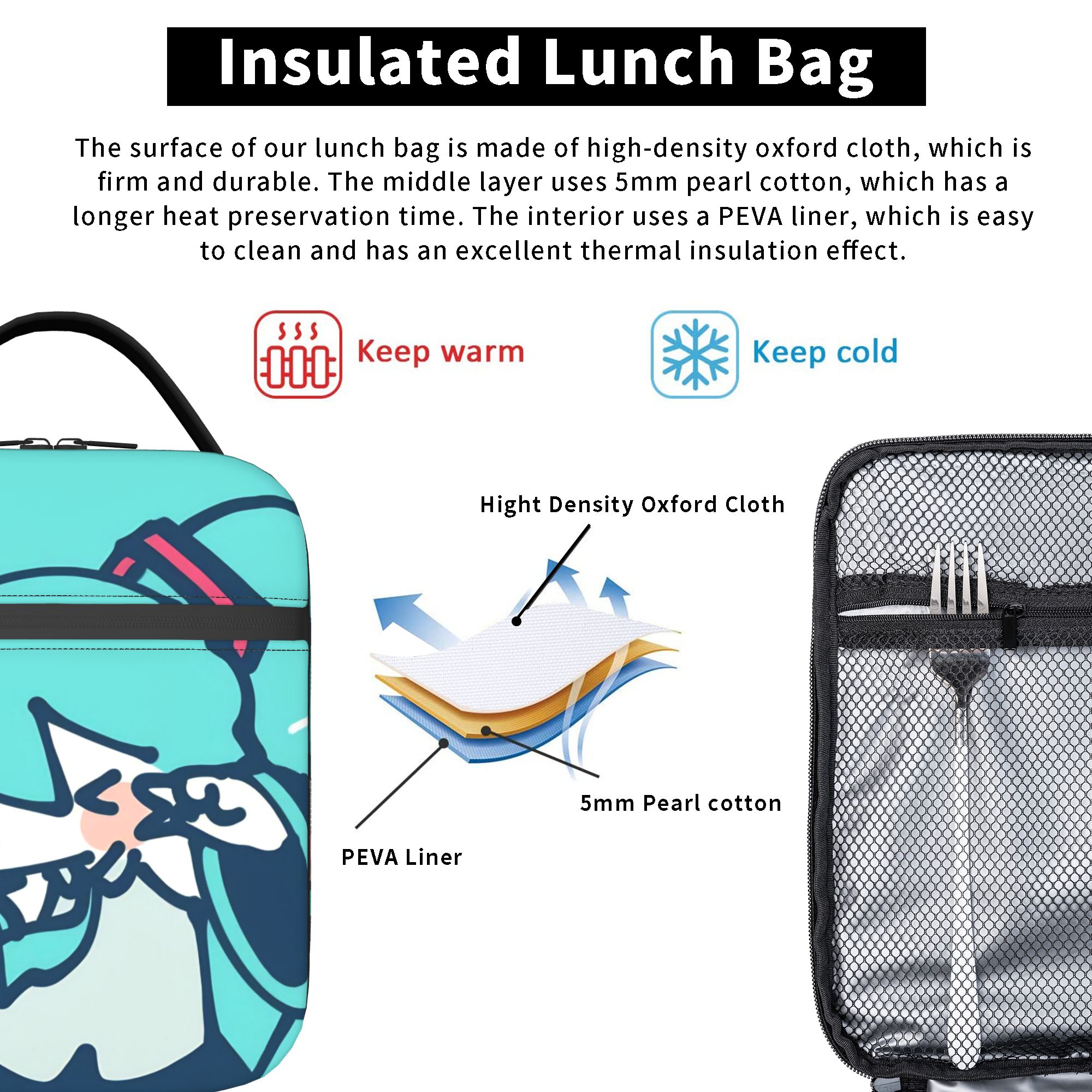 H-Hatsunes Mikus Chibi Kawaii  - Food Storage Reusable Bags recension och pris
