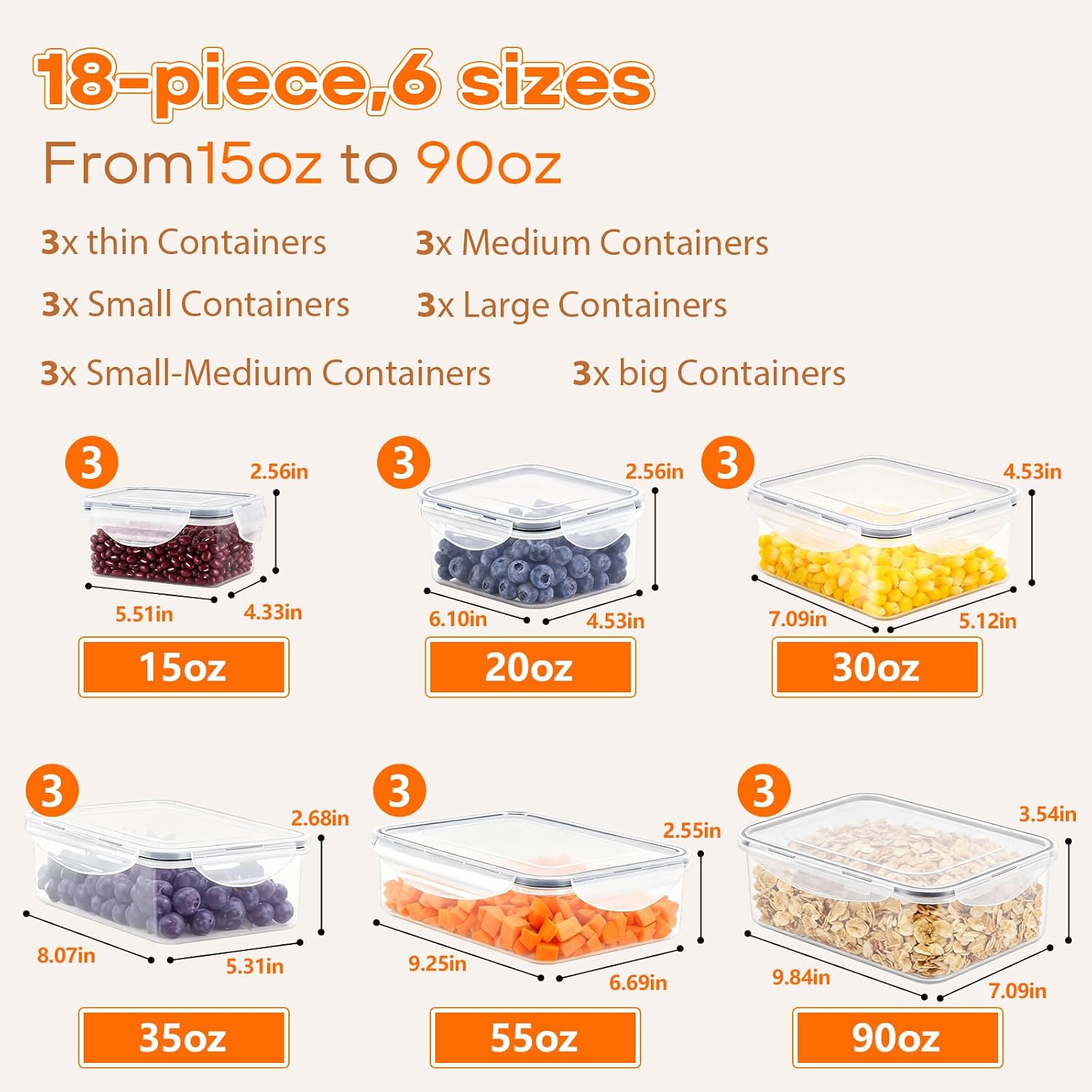 36 Piece Airtight Food Storage - Airtight Cereal Jar recension och pris