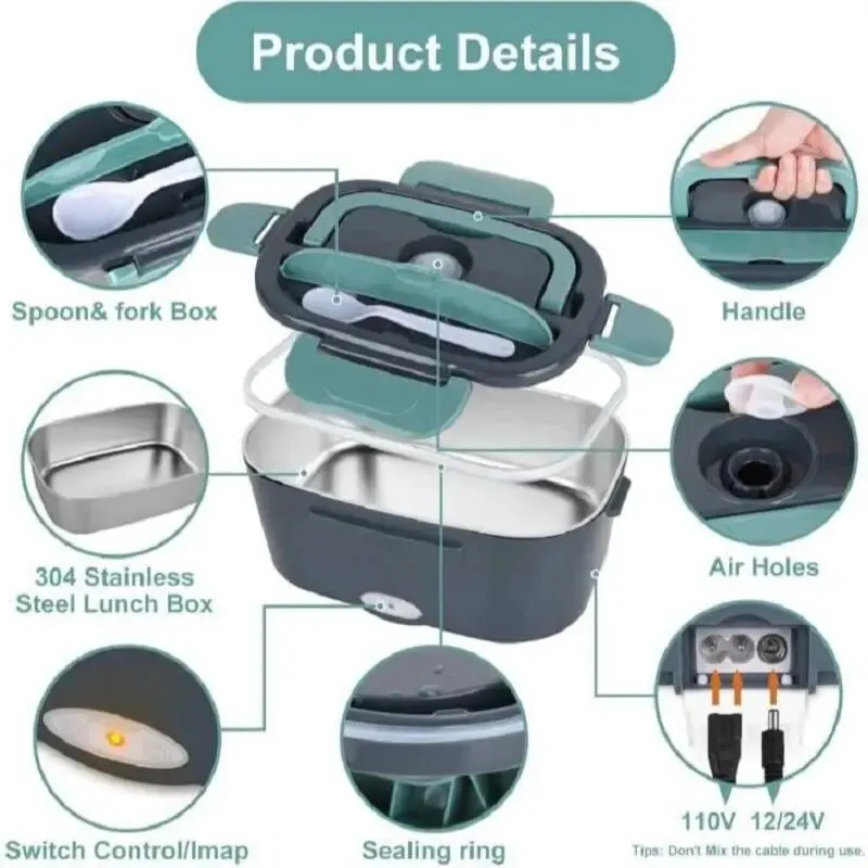 1.5L Portable Electric Lunch B - Food Storage Warmer recension och pris