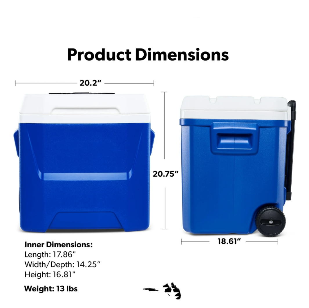 60 QT Blue Laguna Wheeled Hard - Food Storage In Cooler recension och pris