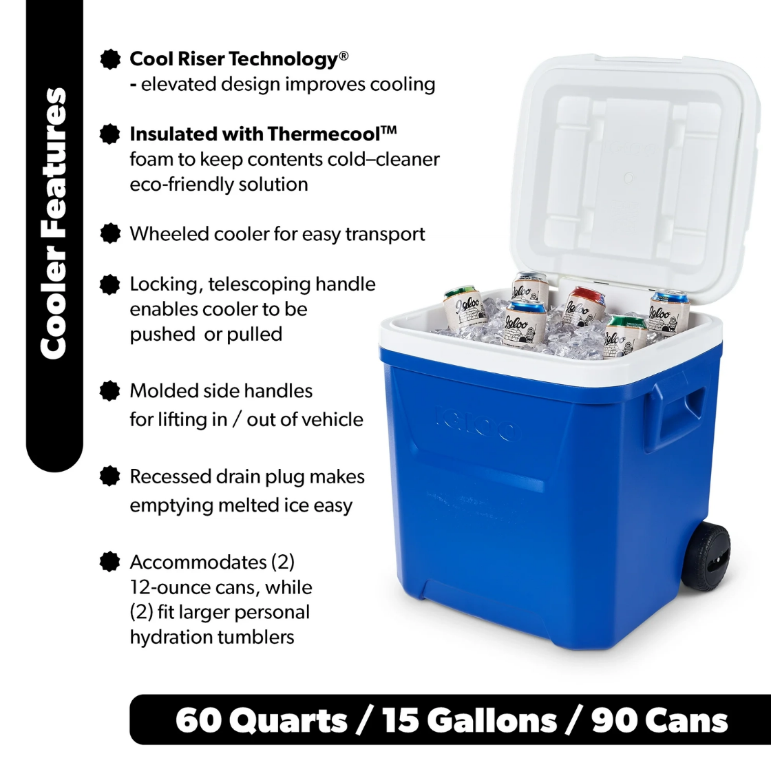 60 QT Blue Laguna Wheeled Hard - Food Storage In Cooler recension och pris
