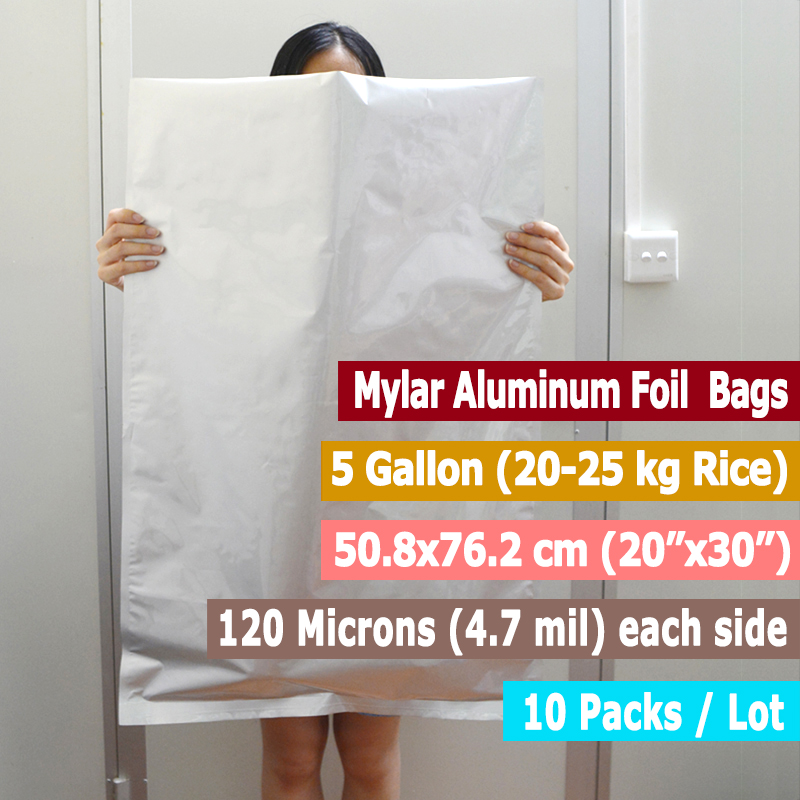 10 Packs 5 Gallons Mylar Bags  - Food Storage For Long Term recension och pris