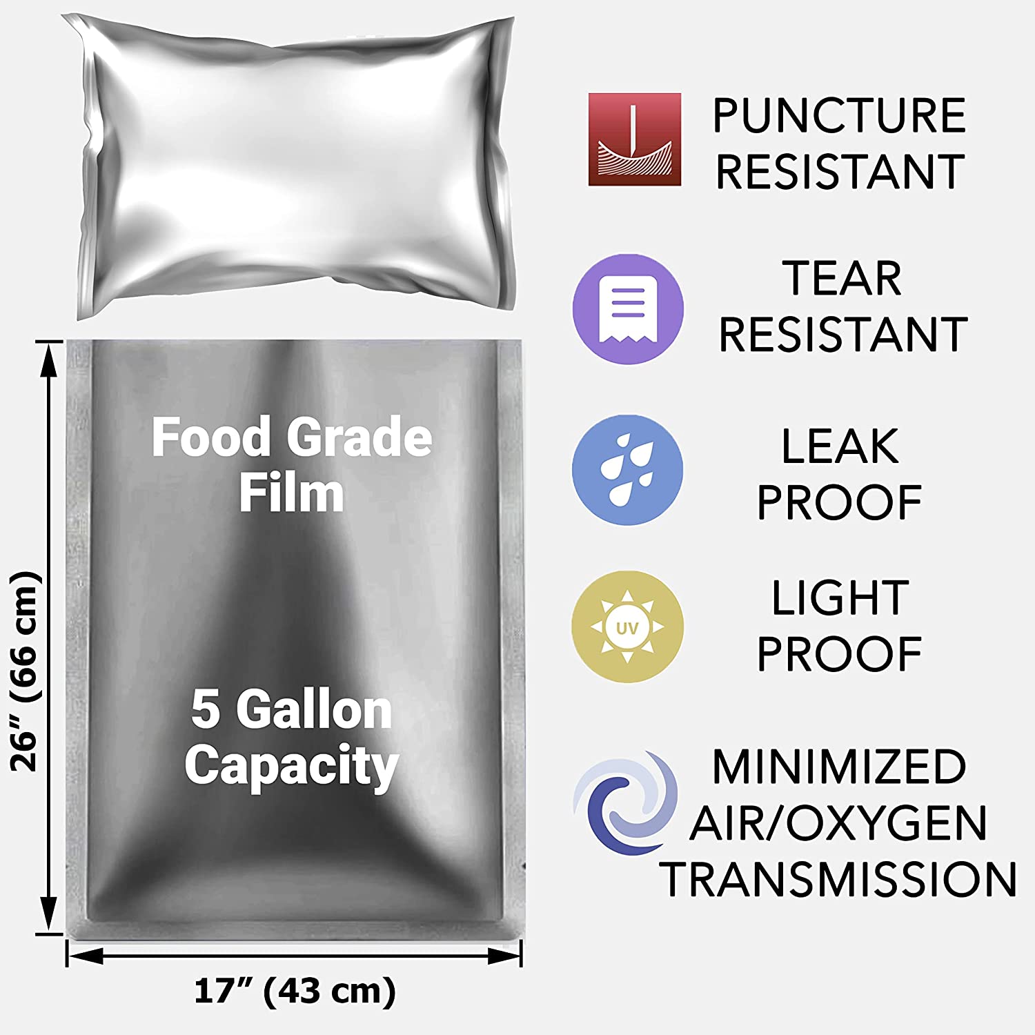 10 Packs 5 Gallons Mylar Bags  - Food Storage For Long Term recension och pris