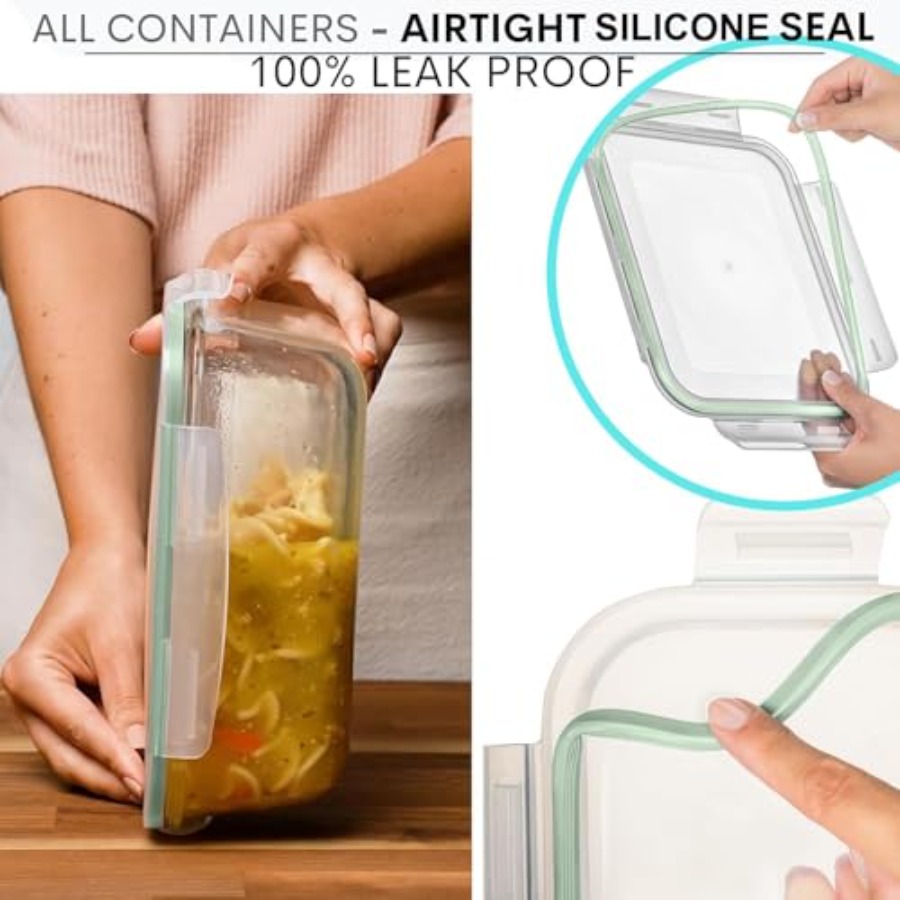 10 Cups/ 80 Oz 4 Pc Set of 2 G - Food Storage Plastic Containers With Lids recension och pris