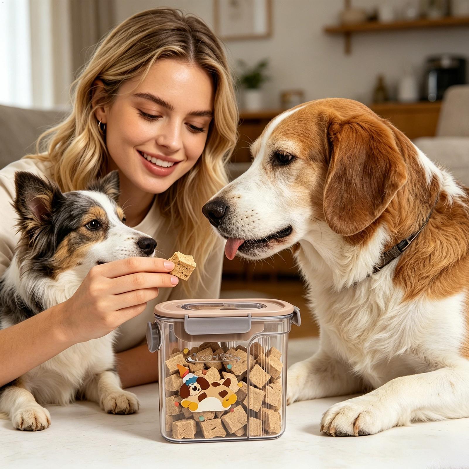 Dog Treat Container Side Pouri - Airtight Cereal Jar recension och pris