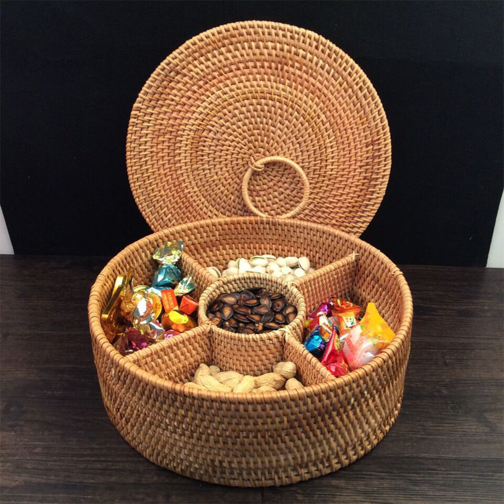 1Pcs Round Handmade Rattan Fru - Food Storage Lidl recension och pris