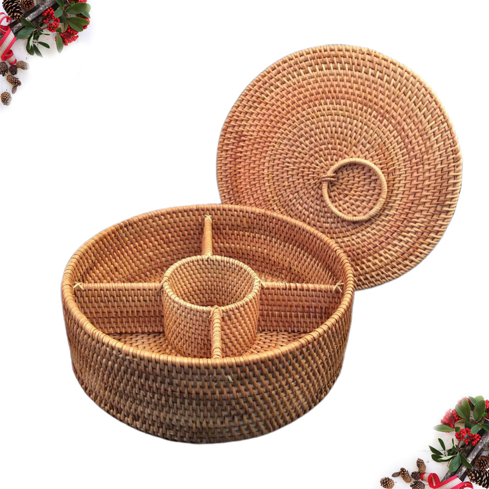 1Pcs Round Handmade Rattan Fru - Food Storage Lidl recension och pris