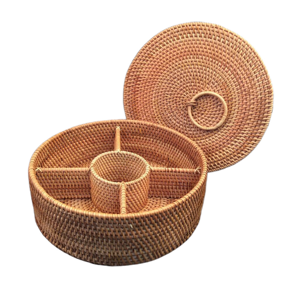 1Pcs Round Handmade Rattan Fru - Food Storage Lidl recension och pris