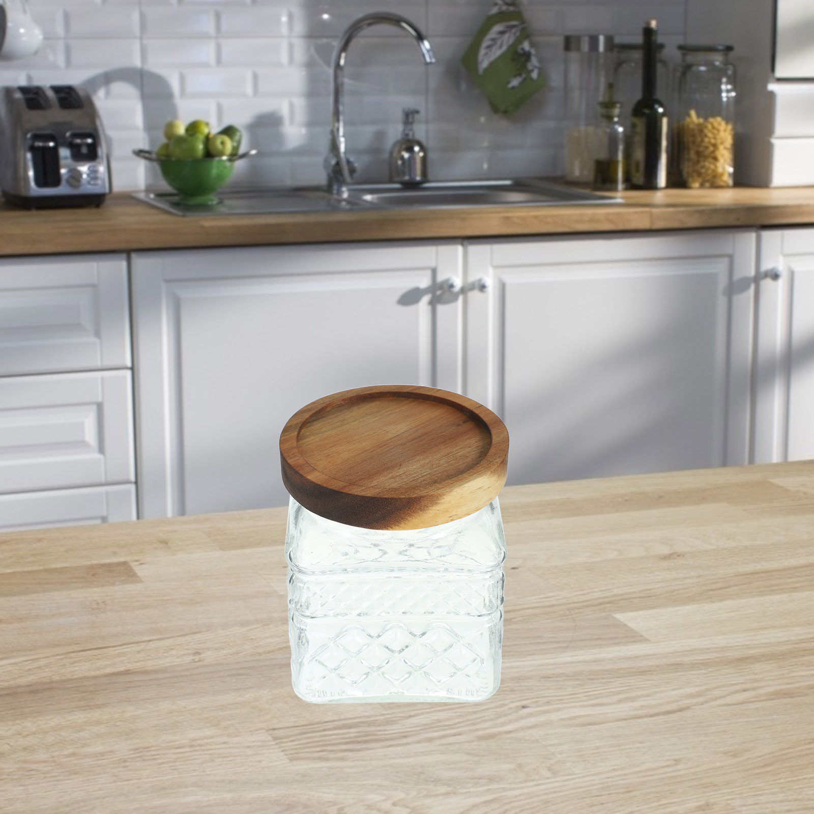 Glass Food Storage Container w - Airtight Cereal Jar recension och pris