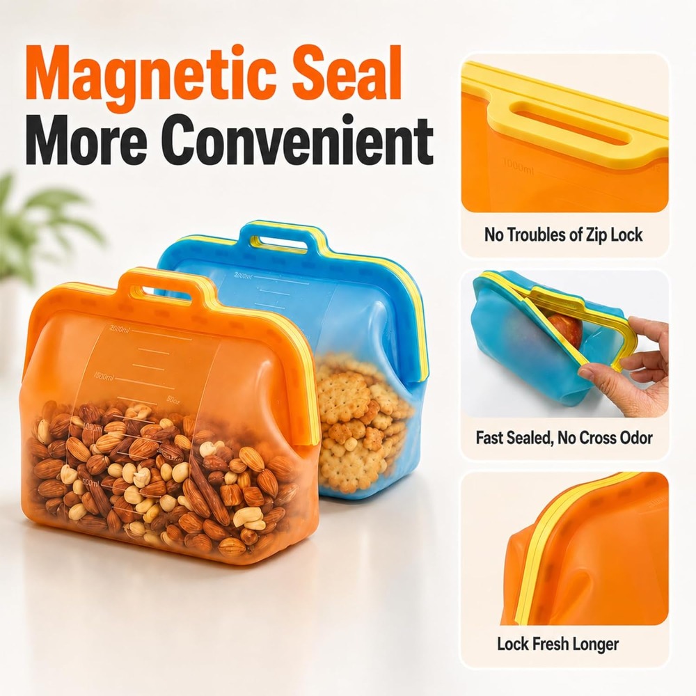 Reusable Silicone Food Storage - Food Storage Reusable Bags recension och pris
