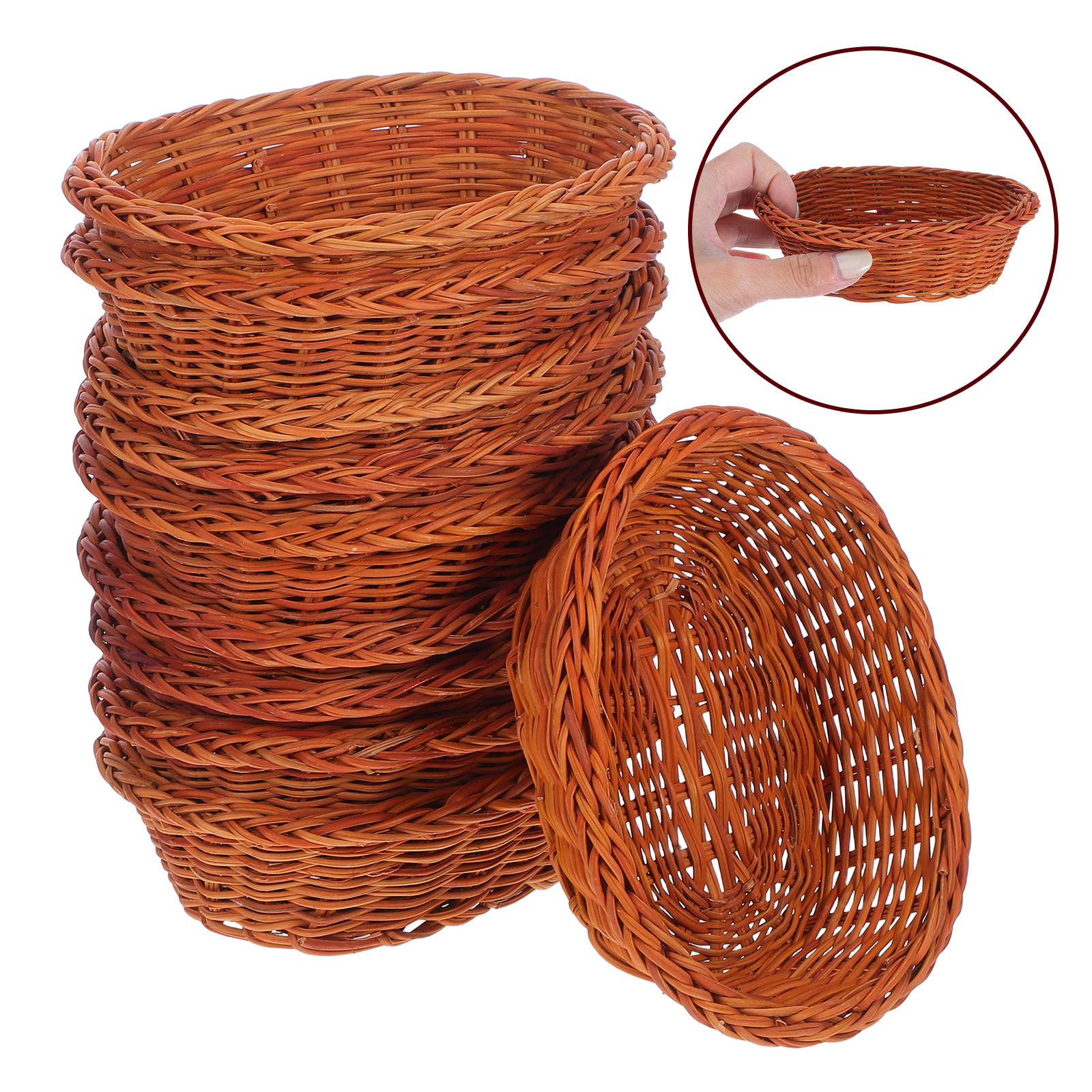10Pcs Rattan Bread Basket Smal - Food Storage And Organizer recension och pris