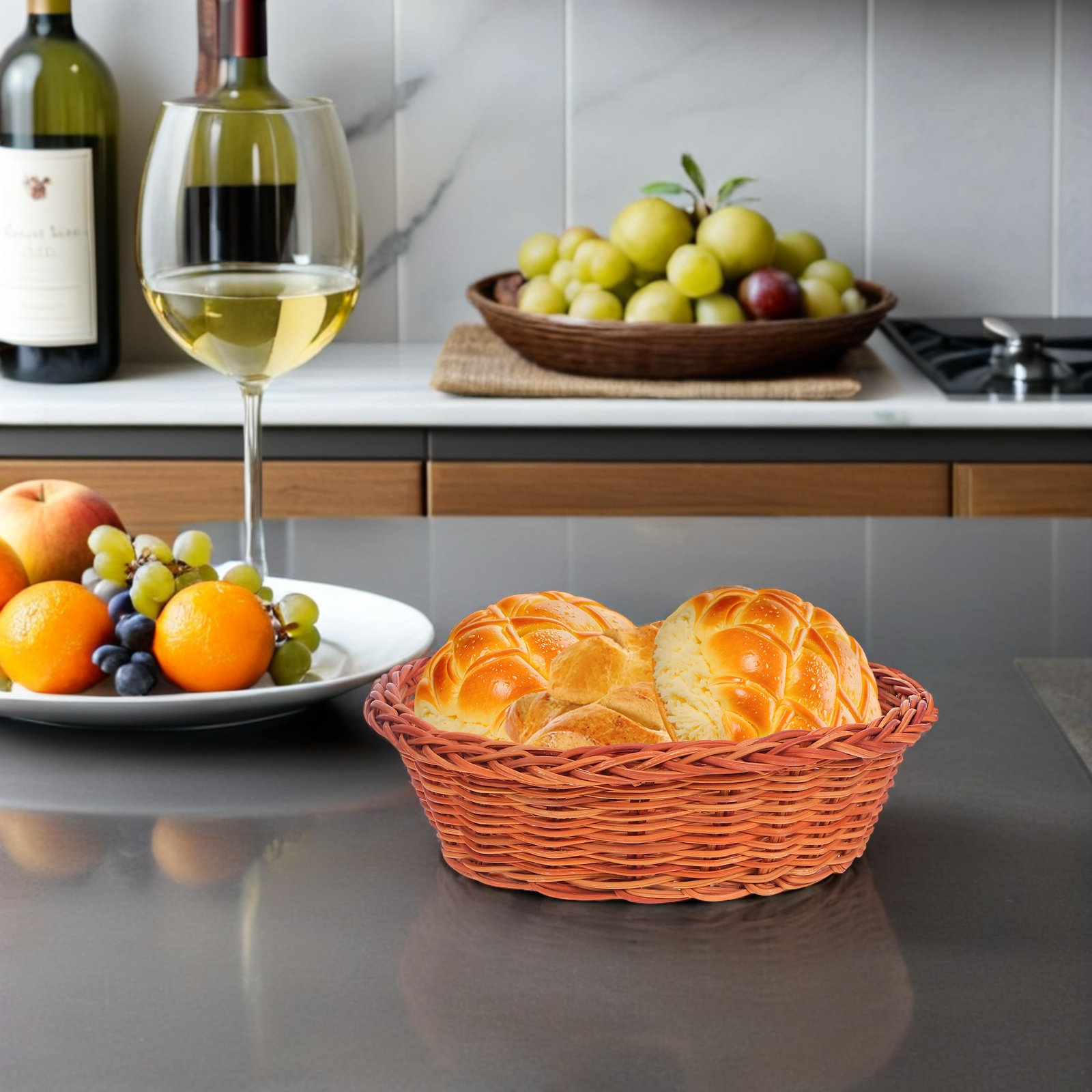 10Pcs Rattan Bread Basket Smal - Food Storage And Organizer recension och pris