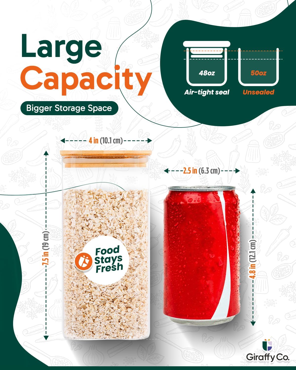 Glass Food Storage Jars with A - Food Storage For Pantry recension och pris