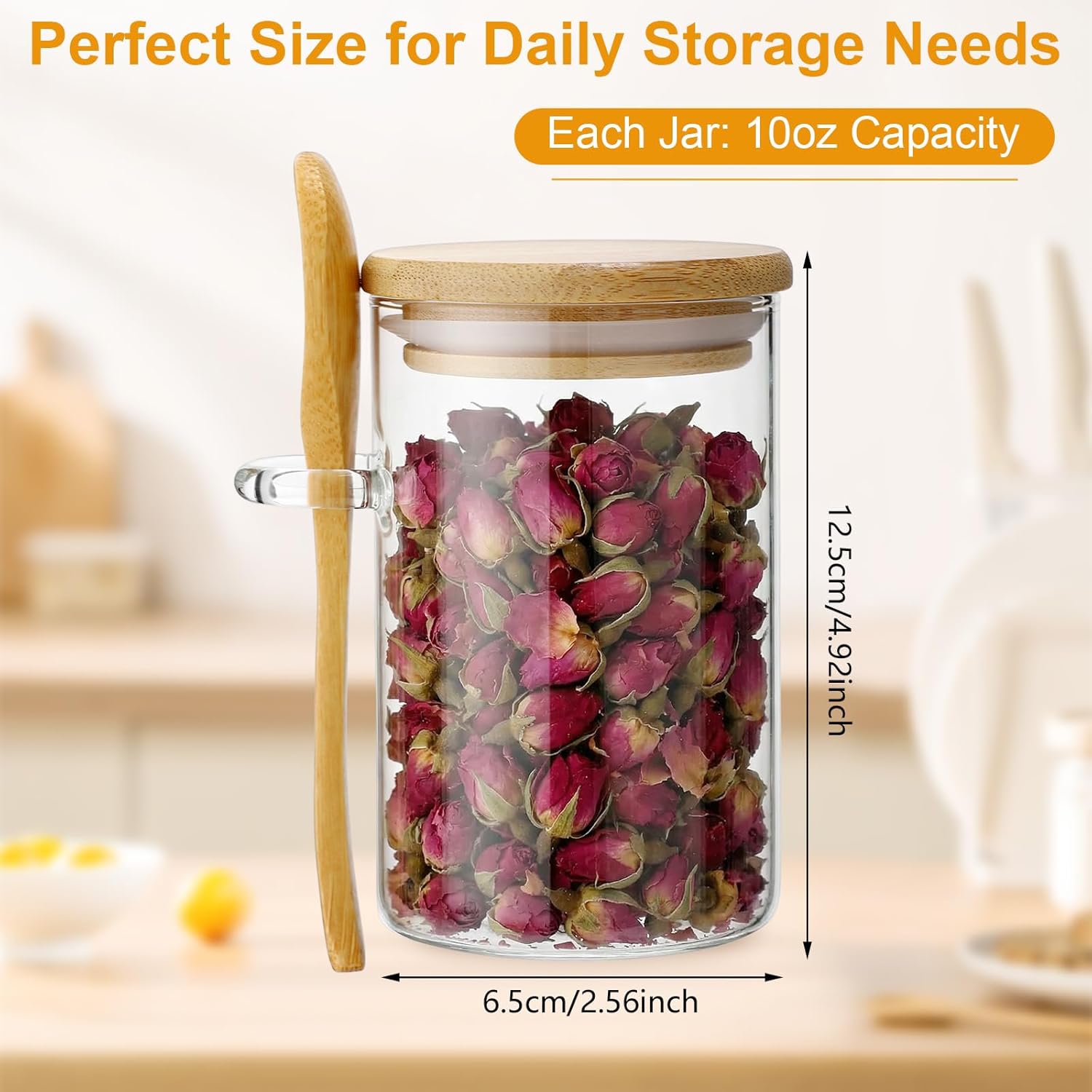 10 Pack Glass Jars with Bamboo - Food Storage Canister recension och pris