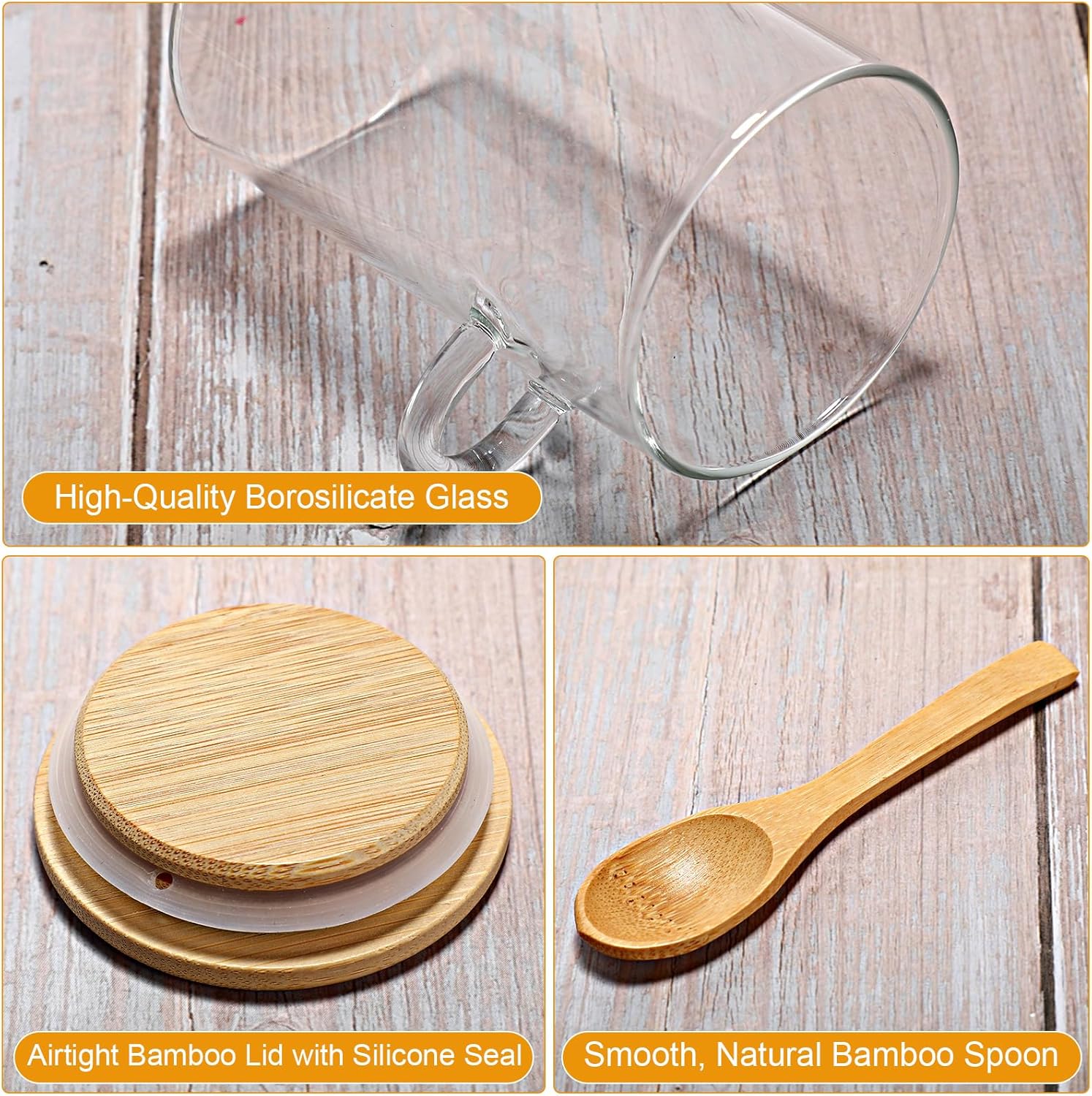 10 Pack Glass Jars with Bamboo - Food Storage Canister recension och pris