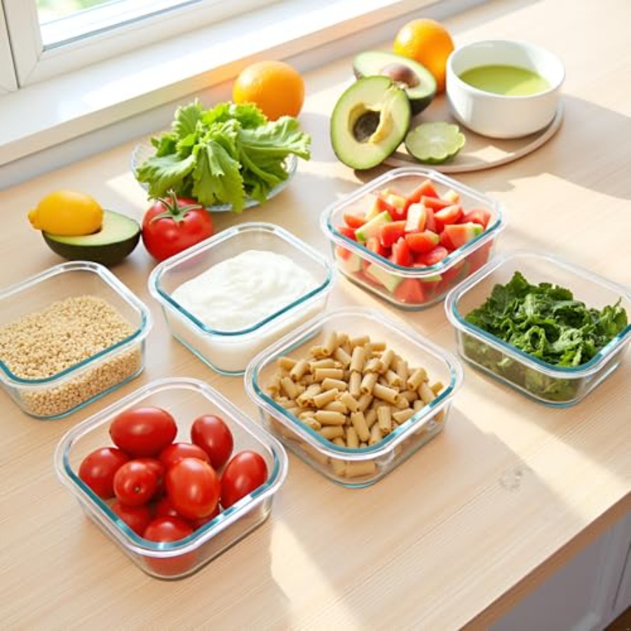 16oz Square Glass Food Storage - Food Storage Plastic Containers With Lids recension och pris