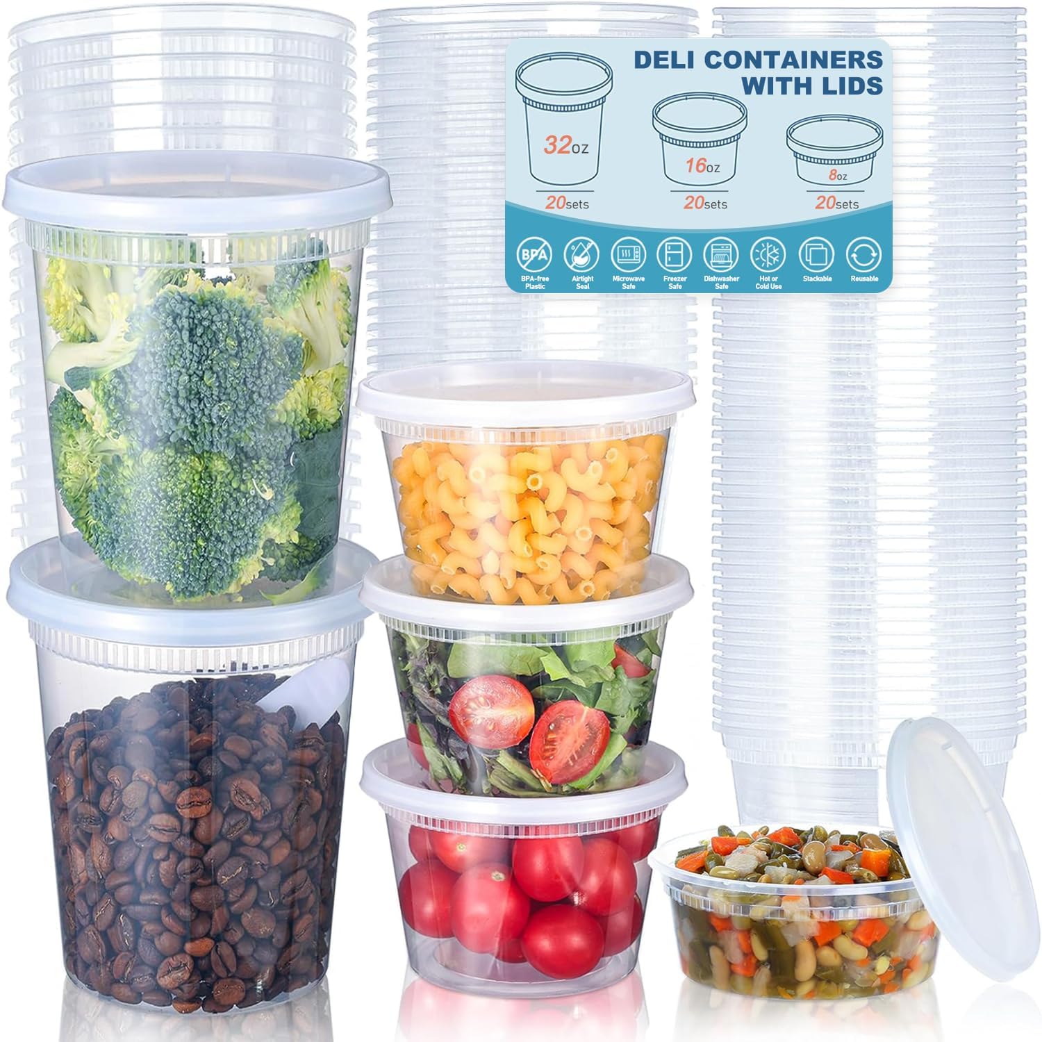 24pcs Deli Food Storage Contai - Food Storage Jars Plastic recension och pris