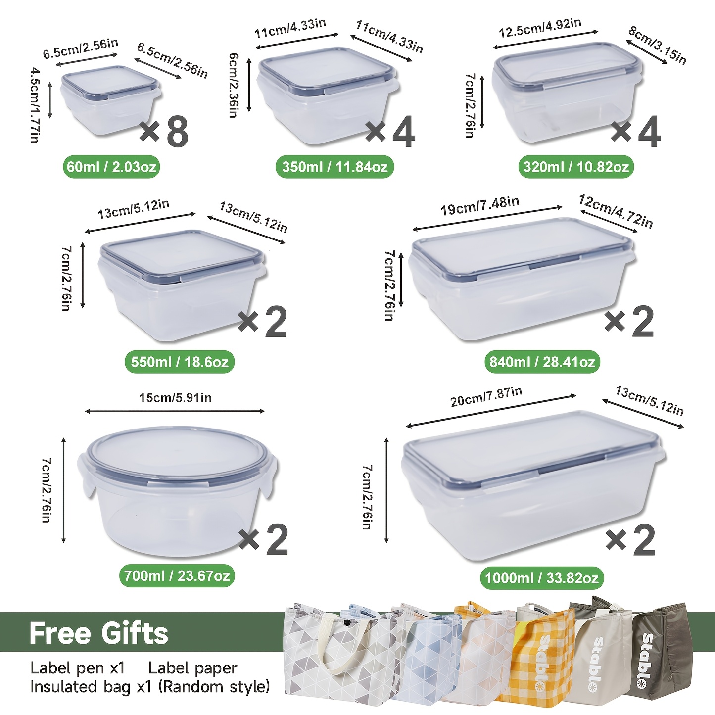 48pcs/set Food Storage Contain - Food Storage Unit recension och pris